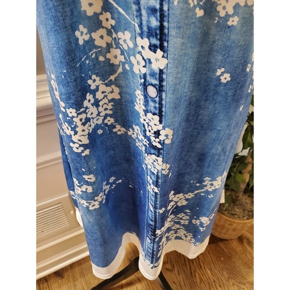 SHEIN Women's Blue Polyester Scoop Neck Sleeveless Knee Length Dress Size Large - Picture 4 of 10